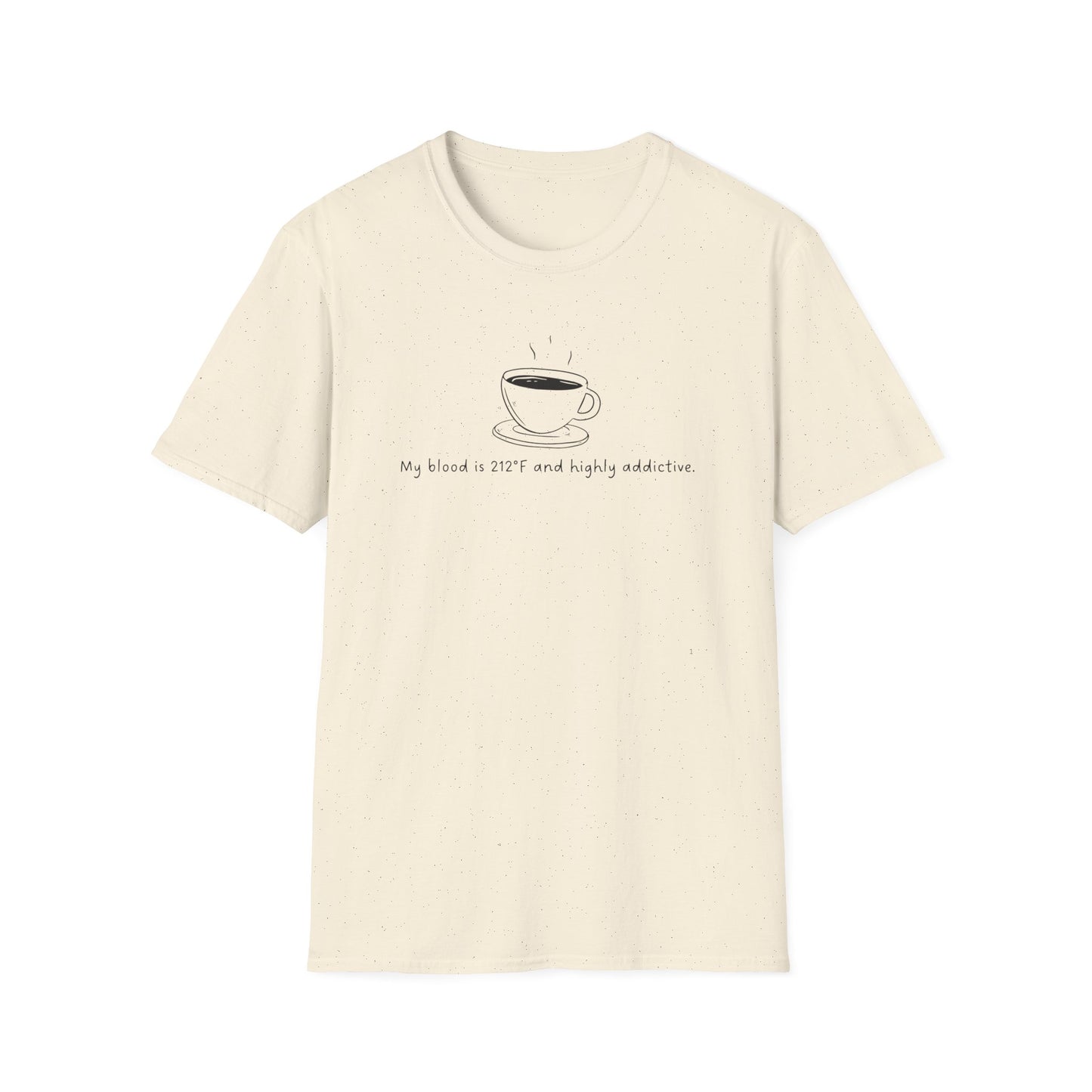 My Blood is Addictive Unisex T-Shirt, Perfect Gift for Friends, Funny Quote Tee for Birthdays, Casual Wear, Coffee Addict Apparel