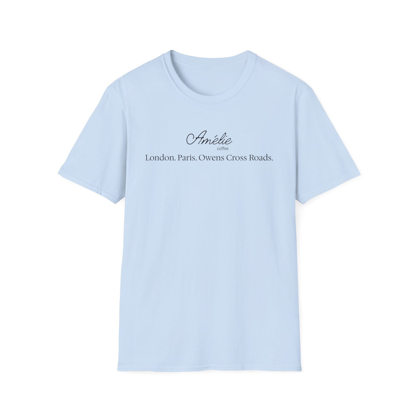 Funny London Paris Owens Cross Roads Amélie Coffee Shop Unisex T-Shirt