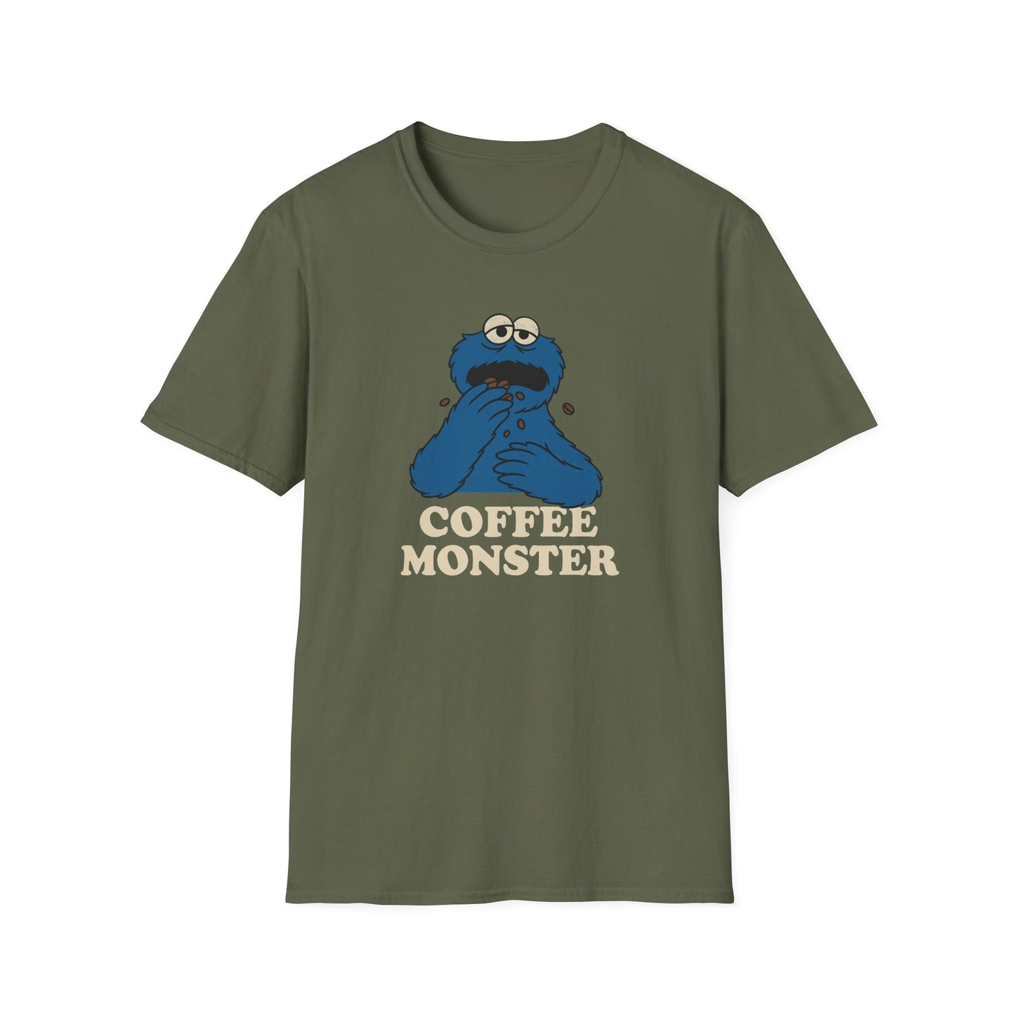 Coffee Monster T-Shirt, Unisex Funny Shirt, Gift for Coffee Lovers, Casual Wear, Unique Graphic Tee
