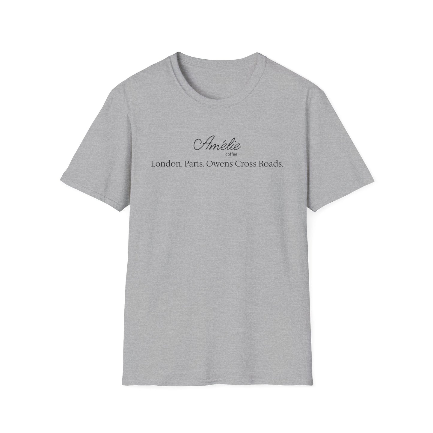 Funny London Paris Owens Cross Roads Amélie Coffee Shop Unisex T-Shirt
