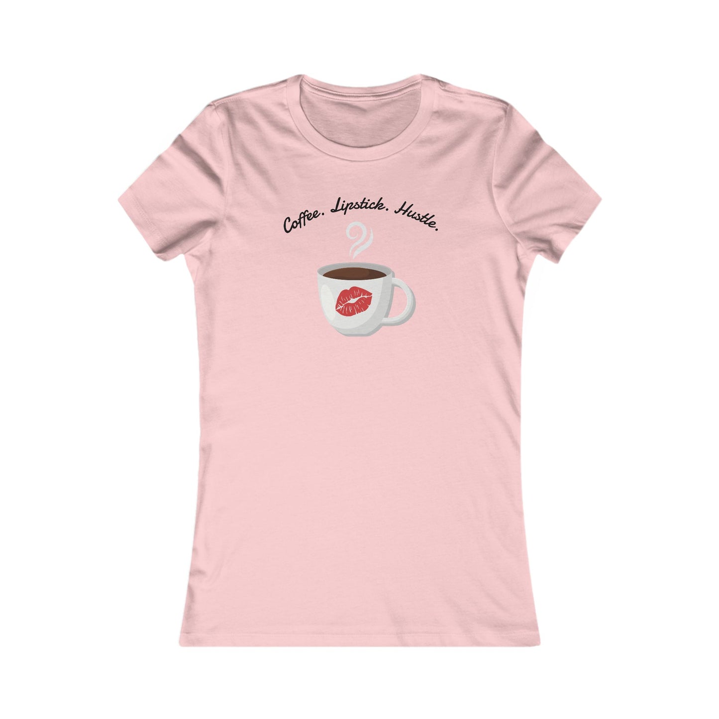 Coffee Lipstick Hustle Tee, Casual Women's Shirt Amelie Coffee Shop