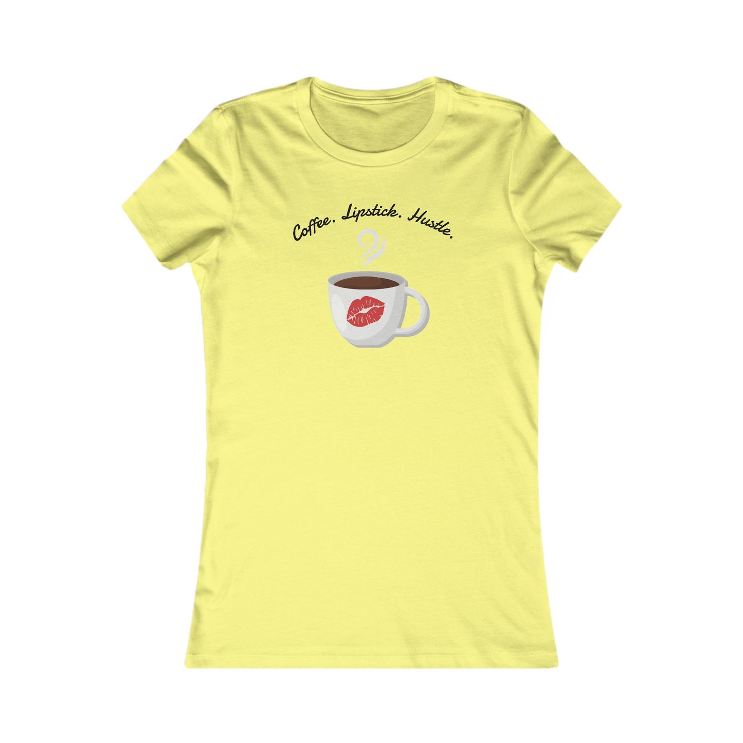 Coffee Lipstick Hustle Tee, Casual Women's Shirt Amelie Coffee Shop