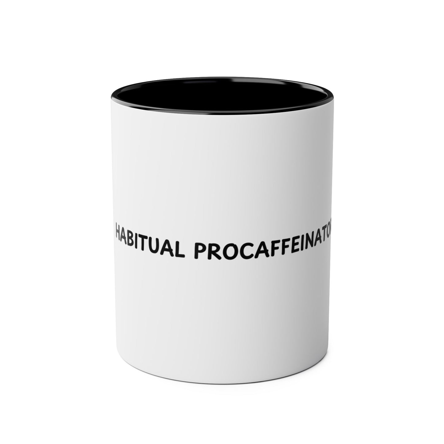 Habitual Procaffeinator Coffee Mug Two-Tone, Coffee Lover Gift, Personalized Mug for Him/Her, Office Mug, Birthday Present