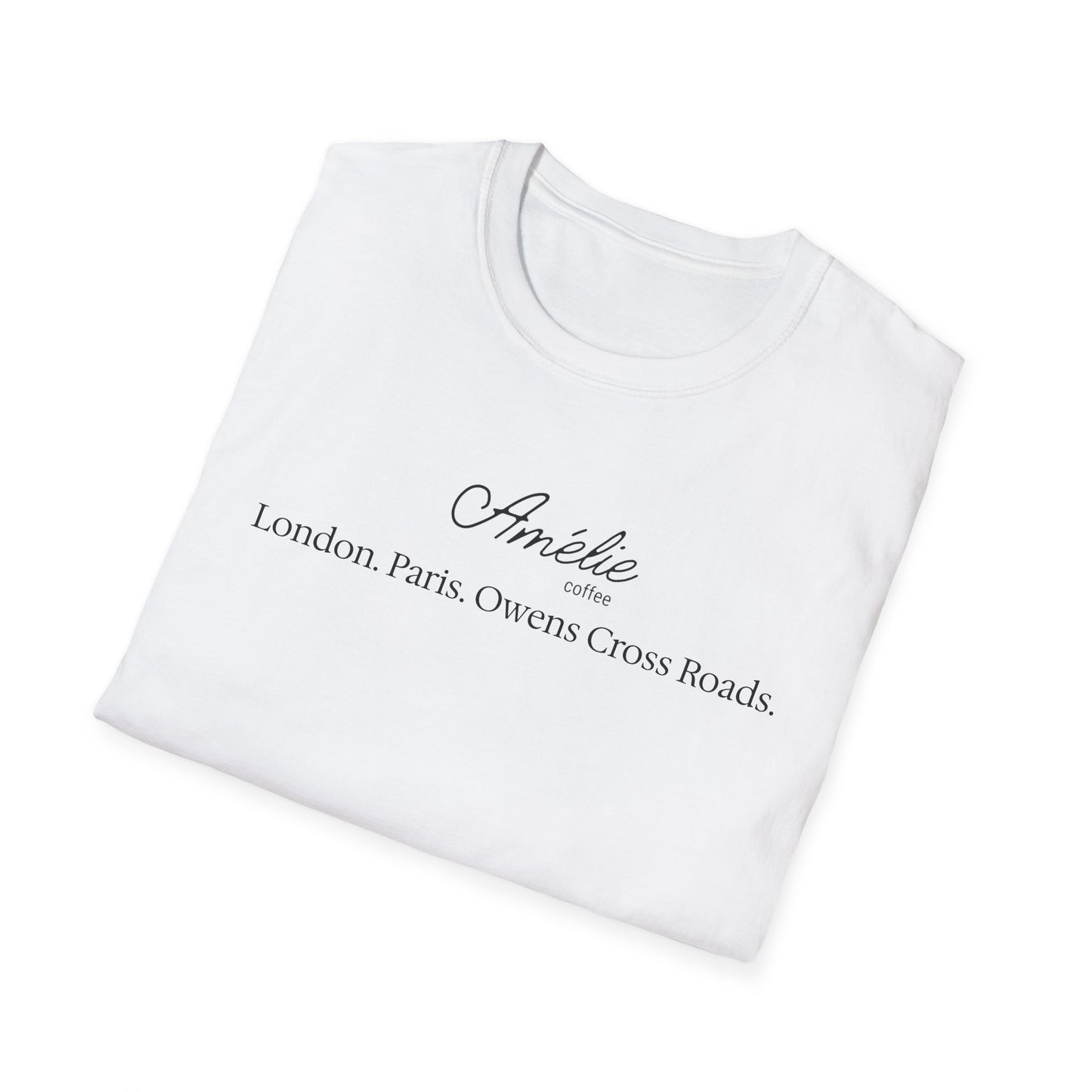 Funny London Paris Owens Cross Roads Amélie Coffee Shop Unisex T-Shirt
