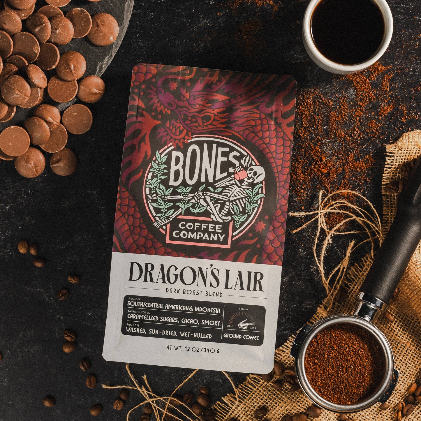 Dragon's Lair Dark Roast Coffee | 12oz | Whole Bean & Ground