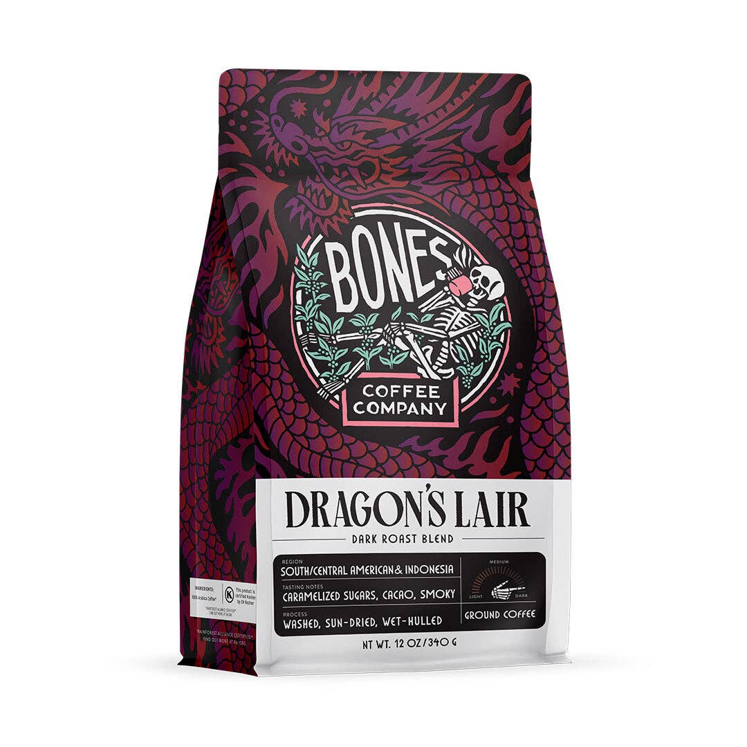 Dragon's Lair Dark Roast Coffee | 12oz | Whole Bean & Ground
