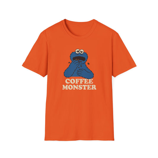 Coffee Monster T-Shirt, Unisex Funny Shirt, Gift for Coffee Lovers, Casual Wear, Unique Graphic Tee