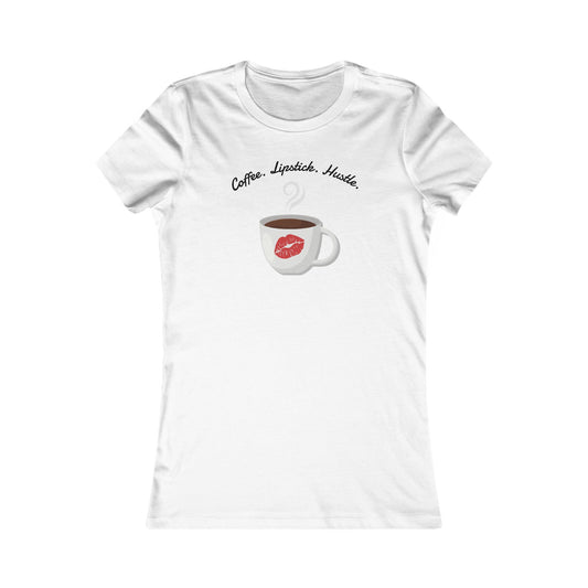 Coffee Lipstick Hustle Tee, Casual Women's Shirt Amelie Coffee Shop
