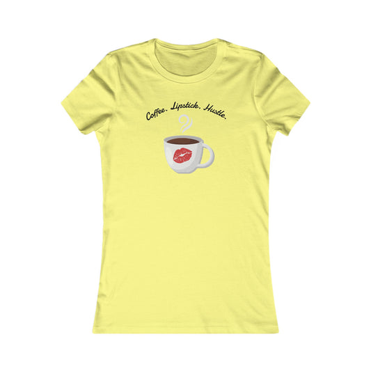 Coffee Lipstick Hustle Tee, Casual Women's Shirt Amelie Coffee Shop